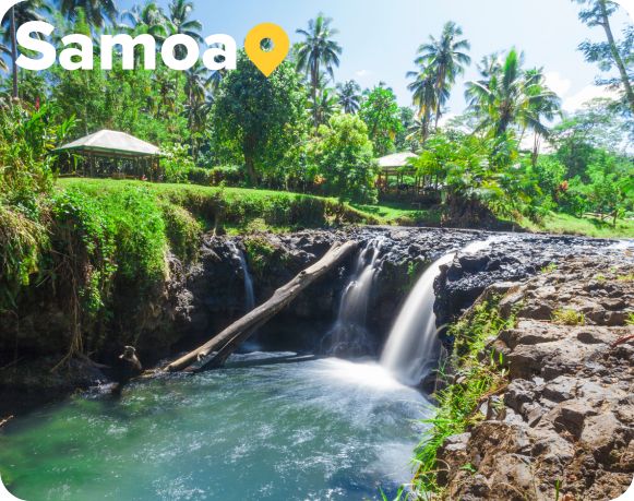 waterfall on Upolu Samoa